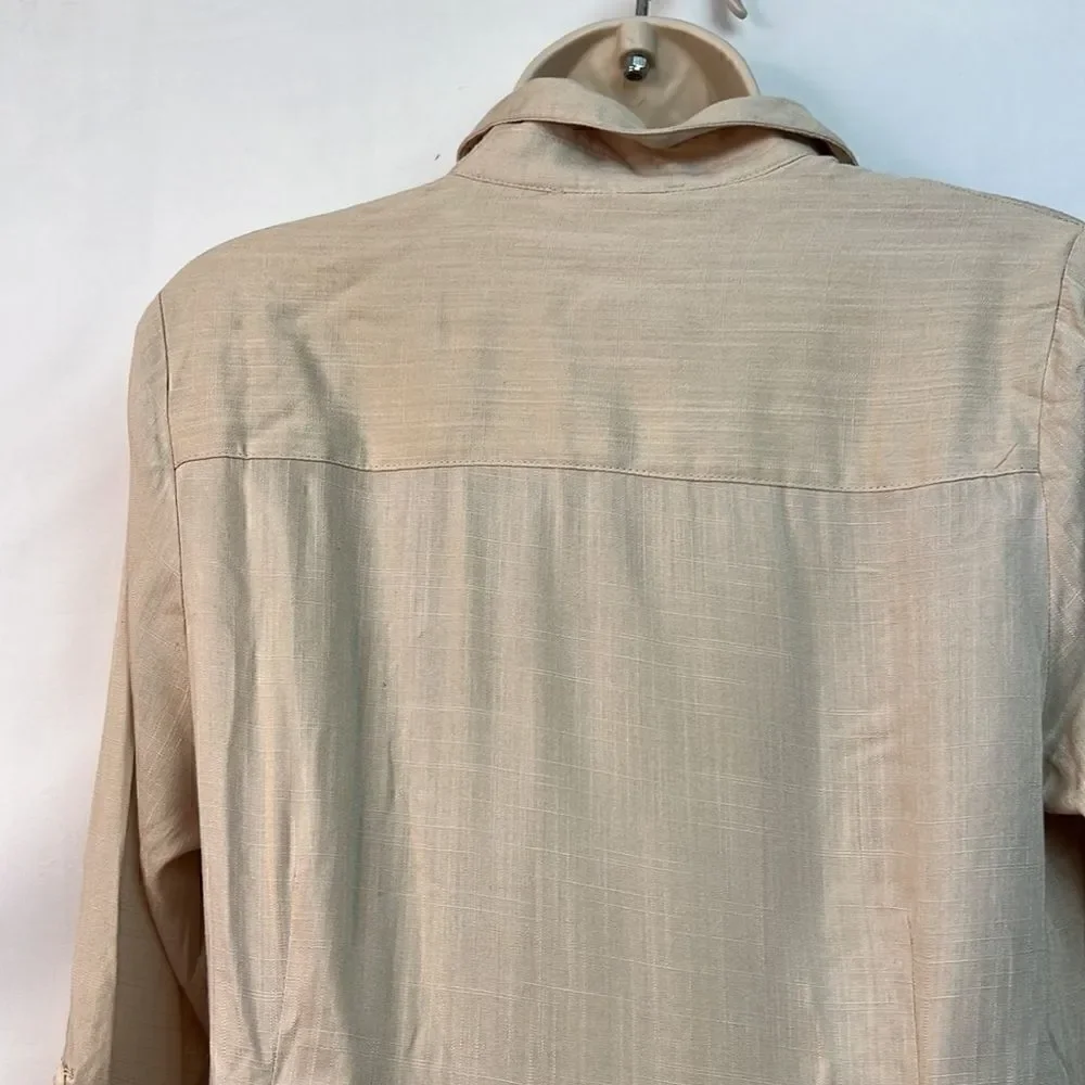 Cotton Candy LA Beige Shirt Dress Small NWT